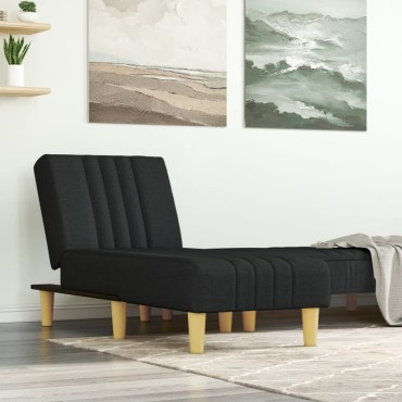 vidaXL Ανάκλιντρο Μαύρο Υφασμάτινο 55x140x70cm 1 τεμ.