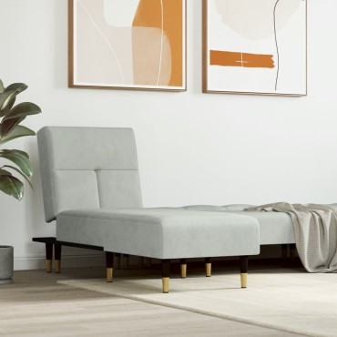 vidaXL Ανάκλιντρο Ανοιχτό Γκρι Βελούδινο 55x140x70cm 1 τεμ.