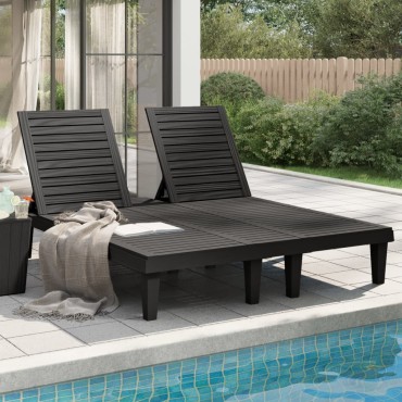 vidaXL Ξαπλώστρα Διπλή Μαύρη 155x138x83cm από Πολυπροπυλένιο 1 τεμ.