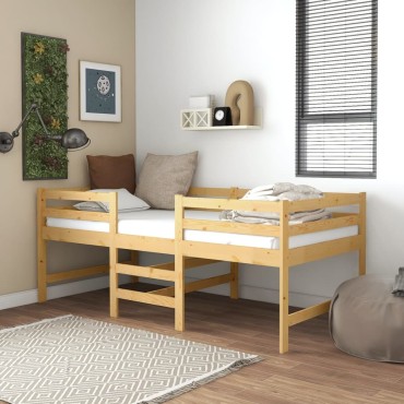 vidaXL Σκελετός Κρεβατιού Χωρίς Στρώμα 90x200cm Μασίφ Ξύλο Πεύκου 1 τεμ. - Μονό