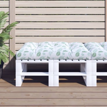 vidaXL Μαξιλάρι Παλέτας με Σχέδιο Φύλλων 120x80x12cm Υφασμάτινο