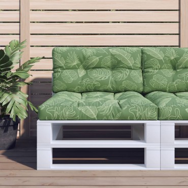 vidaXL Μαξιλάρι Παλέτας με Σχέδιο Φύλλων 70x40x12cm Υφασμάτινο