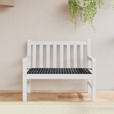 vidaXL Μαξιλάρι Πάγκου Κήπου Μαύρο Καρό 100x50x4cm Ύφασμα Oxford