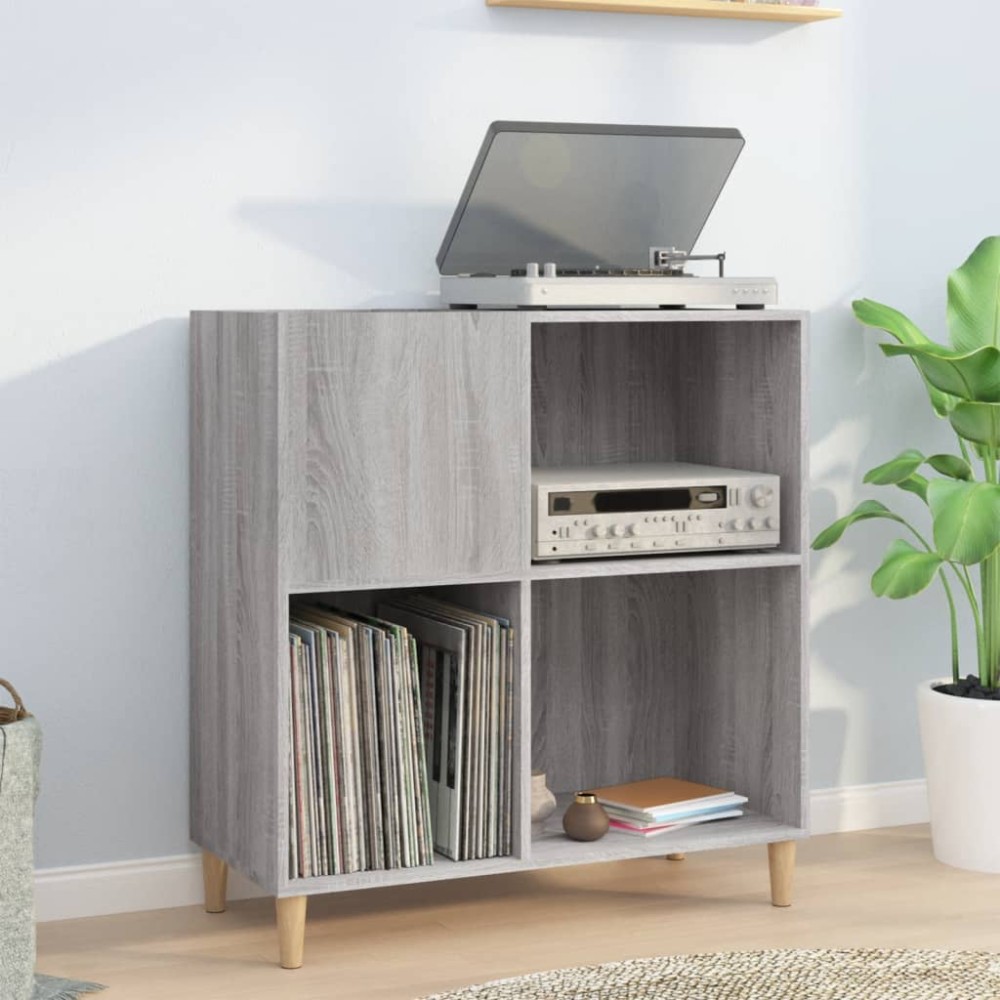 vidaXL Δισκοθήκη Γκρι Sonoma 84,5x38x89cm από Επεξεργασμένο Ξύλο 1 τεμ.