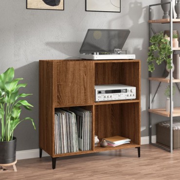 vidaXL Δισκοθήκη Καφέ Δρυς 84,5x38x89cm από Επεξεργασμένο Ξύλο 1 τεμ.