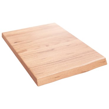 vidaXL Ράφι Τοίχου Ανοιχτό Καφέ 40x60x(2-4)cm Επεξ. Μασίφ Ξύλο Δρυός 1 τεμ.