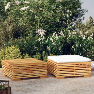 vidaXL Σαλόνι Κήπου Σετ 2 τεμ. από Μασίφ Ξύλο Teak 69,5x69,5x31cm  Διθέσιος