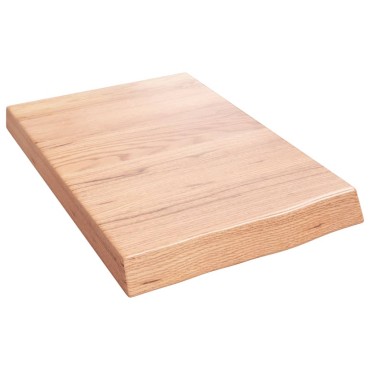 vidaXL Ράφι Τοίχου Ανοιχτό Καφέ 40x60x(2-6)cm Επεξ. Μασίφ Ξύλο Δρυός 1 τεμ.