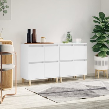 vidaXL Ντουλάπια 2 τεμ. Λευκά 60x35x70cm από Επεξεργασμένο Ξύλο