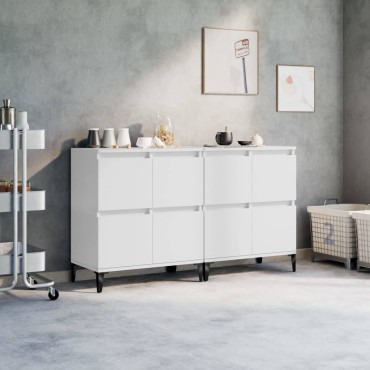 vidaXL Ντουλάπια 2 τεμ. Λευκά 60x35x70cm από Επεξεργασμένο Ξύλο
