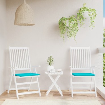 vidaXL Μαξιλάρια Καρέκλας 2 τεμ. Τιρκουάζ 40x40x4cm Υφασμάτινα