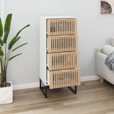 vidaXL Συρταριέρα Λευκή 40x30x95cm από Επεξεργασμένο Ξύλο 1 τεμ.