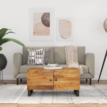 vidaXL Τραπεζάκι Σαλονιού 80x50x40cm Μασίφ Ξύλο Μάνγκο & Επεξ. Ξύλο 1 τεμ.