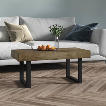 vidaXL Τραπεζάκι Σαλονιού Σκ. Καφέ/Μαύρο 90x45x40cm από MDF/Σίδερο 1 τεμ.