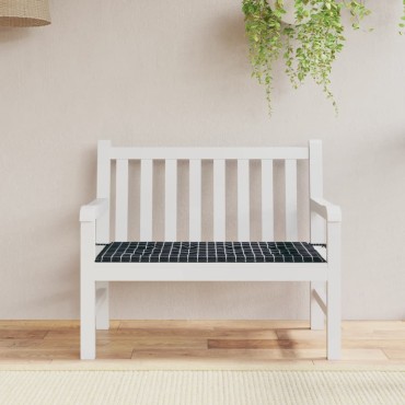 vidaXL Μαξιλάρι Πάγκου Κήπου Μαύρο Καρό 120x50x4cm Ύφασμα Oxford