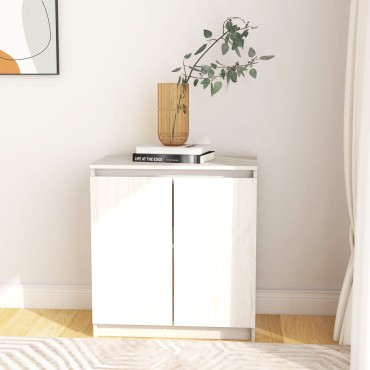 vidaXL Βοηθητικό Ντουλάπι Λευκό 60x36x65cm από Μασίφ Ξύλο Πεύκου 1 τεμ.
