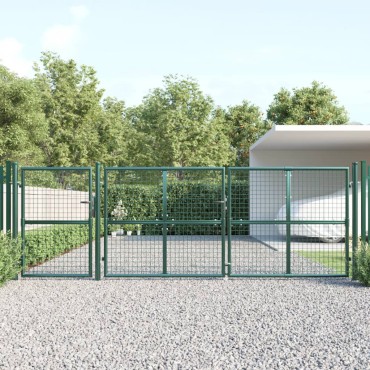 vidaXL Πόρτα Περίφραξης με Πλέγμα Πράσινη 400 x 175 εκ. Γαλβαν. Ατσάλι