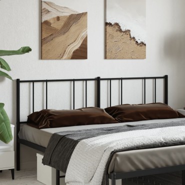 vidaXL Κεφαλάρι Μαύρο Μεταλλικό 187x3x90cm 1 τεμ.