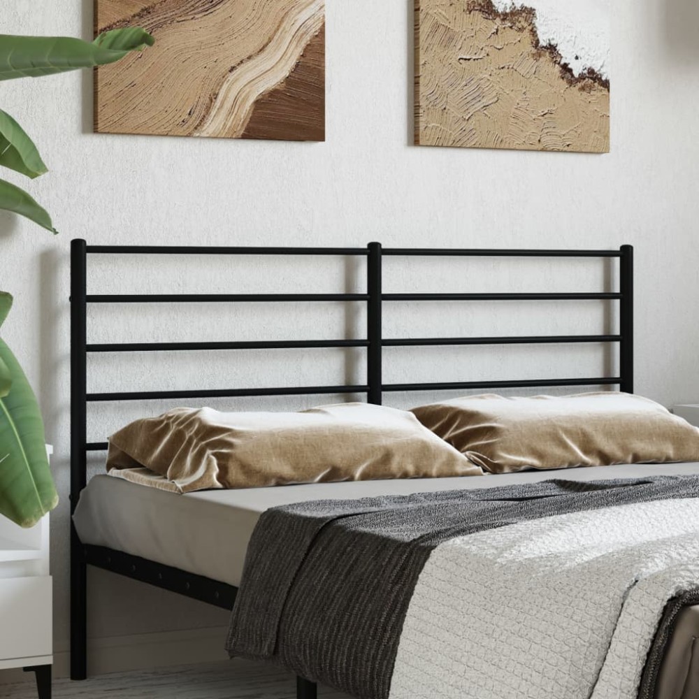 vidaXL Κεφαλάρι Μαύρο Μεταλλικό 125x3x90cm 1 τεμ.