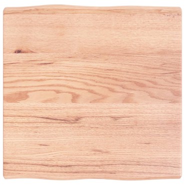vidaXL Επιφ Τραπεζιού Αν Καφέ 60x60x(2-4)cm Ακατέργ. Μασίφ Ξύλο Δρυός 1 τεμ.