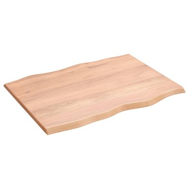 vidaXL Επιφ Τραπεζιού Αν Καφέ 80x60x2cm Επ Μασίφ Ξύλο Δρυός Live Edge 1 τεμ.