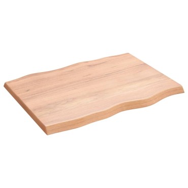vidaXL Επιφ Τραπεζιού Αν Καφέ 80x60x(2-4)cm Ακατέργ. Μασίφ Ξύλο Δρυός 1 τεμ.