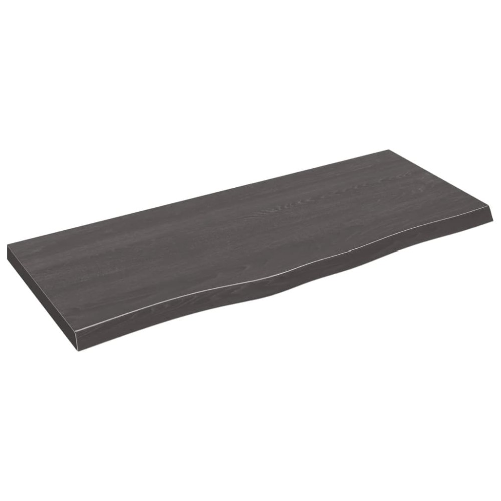 vidaXL Ράφι Τοίχου Σκούρο Καφέ 100x40x(2-4)cm Επεξ. Μασίφ Ξύλο Δρυός 1 τεμ.