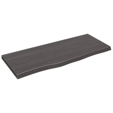 vidaXL Ράφι Τοίχου Σκούρο Καφέ 100x40x(2-4)cm Επεξ. Μασίφ Ξύλο Δρυός 1 τεμ.