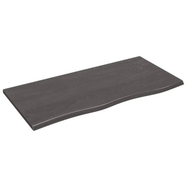 vidaXL Ράφι Τοίχου Σκούρο Καφέ 100x50x2cm Επεξεργ. Μασίφ Ξύλο Δρυός 1 τεμ.