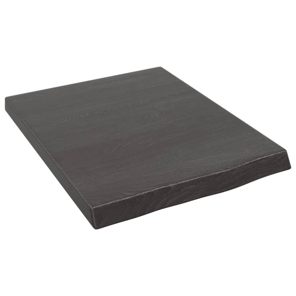 vidaXL Ράφι Τοίχου Σκούρο Καφέ 40x50x(2-4)cm Επεξ. Μασίφ Ξύλο Δρυός 1 τεμ.
