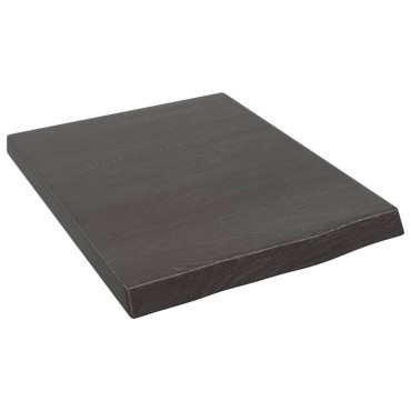 vidaXL Ράφι Τοίχου Σκούρο Καφέ 40x50x(2-4)cm Επεξ. Μασίφ Ξύλο Δρυός 1 τεμ.