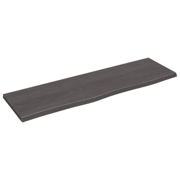 vidaXL Ράφι Τοίχου Σκούρο Καφέ 100x30x2cm Επεξεργ. Μασίφ Ξύλο Δρυός 1 τεμ.