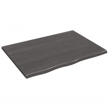 vidaXL Ράφι Τοίχου Σκούρο Καφέ 80x60x2cm Επεξεργ. Μασίφ Ξύλο Δρυός 1 τεμ.