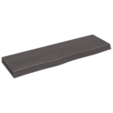 vidaXL Ράφι Τοίχου Σκούρο Καφέ 100x30x(2-6)cm Επεξ. Μασίφ Ξύλο Δρυός 1 τεμ.