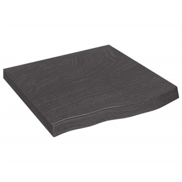vidaXL Ράφι Τοίχου Σκούρο Καφέ 60x60x(2-6)cm Επεξ. Μασίφ Ξύλο Δρυός 1 τεμ.