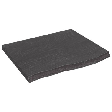 vidaXL Ράφι Τοίχου Σκούρο Καφέ 60x50x(2-4)cm Επεξ. Μασίφ Ξύλο Δρυός 1 τεμ.