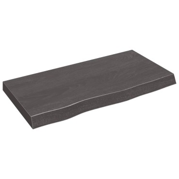 vidaXL Ράφι Τοίχου Σκούρο Καφέ 80x40x(2-6)cm Επεξ. Μασίφ Ξύλο Δρυός 1 τεμ.