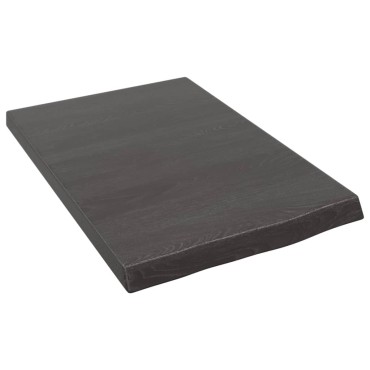 vidaXL Ράφι Τοίχου Σκούρο Καφέ 40x60x(2-4)cm Επεξ. Μασίφ Ξύλο Δρυός 1 τεμ.