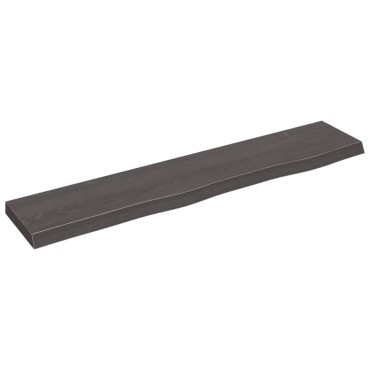 vidaXL Ράφι Τοίχου Σκούρο Καφέ 100x20x4cm Επεξεργ. Μασίφ Ξύλο Δρυός 1 τεμ.