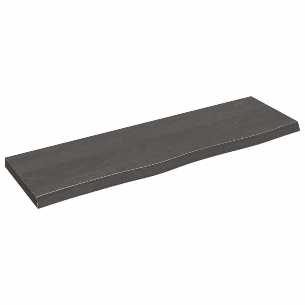 vidaXL Ράφι Τοίχου Σκούρο Καφέ 100x30x(2-4)cm Επεξ. Μασίφ Ξύλο Δρυός 1 τεμ.
