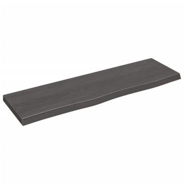 vidaXL Ράφι Τοίχου Σκούρο Καφέ 100x30x(2-4)cm Επεξ. Μασίφ Ξύλο Δρυός 1 τεμ.