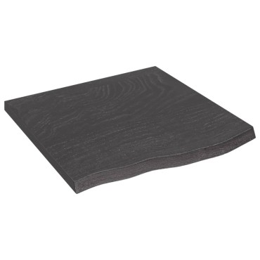 vidaXL Ράφι Τοίχου Σκούρο Καφέ 60x60x(2-4)cm Επεξ. Μασίφ Ξύλο Δρυός 1 τεμ.
