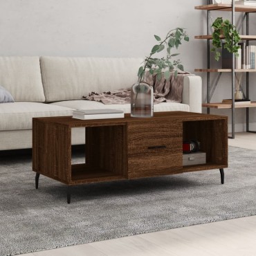 vidaXL Τραπεζάκι Σαλονιού Καφέ Δρυς 102x50x40cm Επεξεργασμένο Ξύλο 1 τεμ.