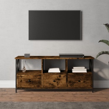 vidaXL Έπιπλο Τηλεόρασης Καπνιστή Δρυς 102x33x45cm Επεξ. Ξύλο/Σίδερο