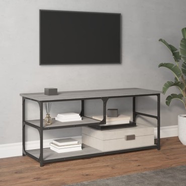 vidaXL Έπιπλο Τηλεόρασης Γκρι Sonoma 103x38x46,5cm Επεξ. Ξύλο/Ατσάλι
