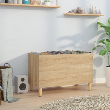 vidaXL Δισκοθήκη Sonoma Δρυς 74,5x38x48cm από Επεξεργασμένο Ξύλο
