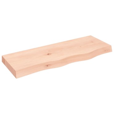 vidaXL Ράφι Τοίχου 80x30x(2-6)cm από Ακατέργαστο Μασίφ Ξύλο Δρυός 1 τεμ.