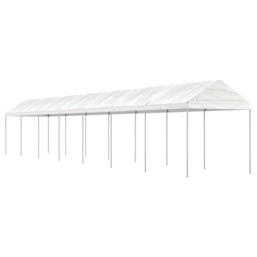 vidaXL Κιόσκι με Τέντα Λευκό 15,61 x 2,28 x 2,69 μ. από Πολυαιθυλένιο