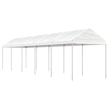 vidaXL Κιόσκι με Τέντα Λευκό 11,15 x 2,28 x 2,69 μ. από Πολυαιθυλένιο