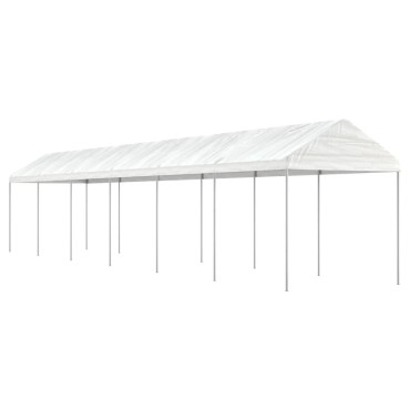 vidaXL Κιόσκι με Τέντα Λευκό 13,38 x 2,28 x 2,69 μ. από Πολυαιθυλένιο